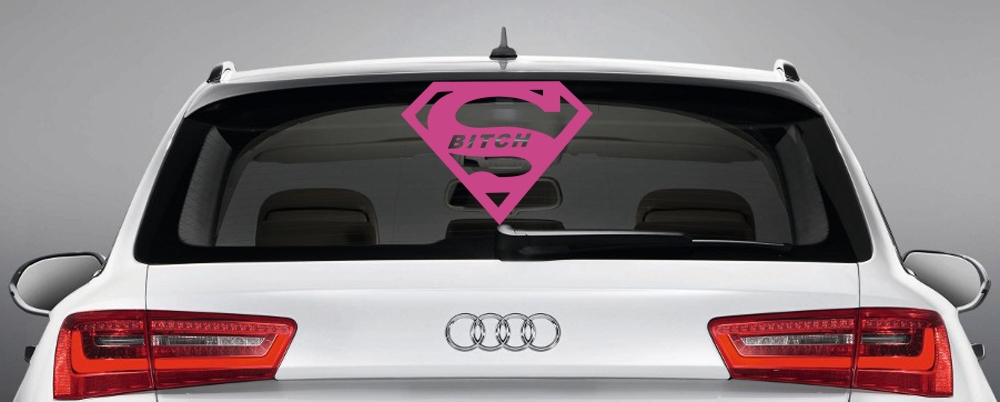 Autoaufkleber Heckscheiben_Aufkleber 'Super Bitch'