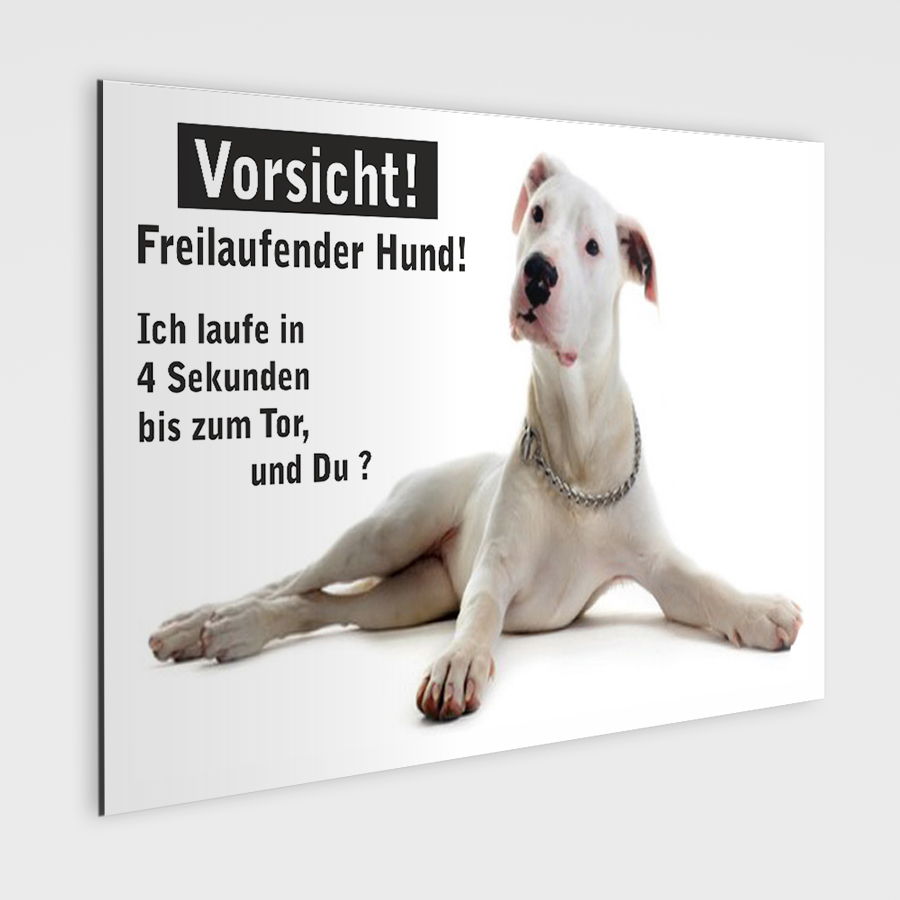 Deutsche Doggen Schild - Vorsicht freilaufender Hund!