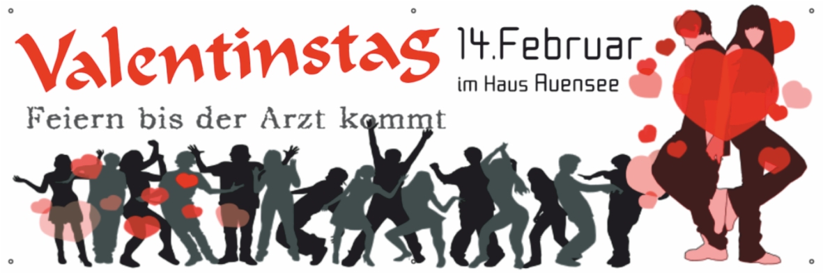 Werbebanner Valentinstag Party