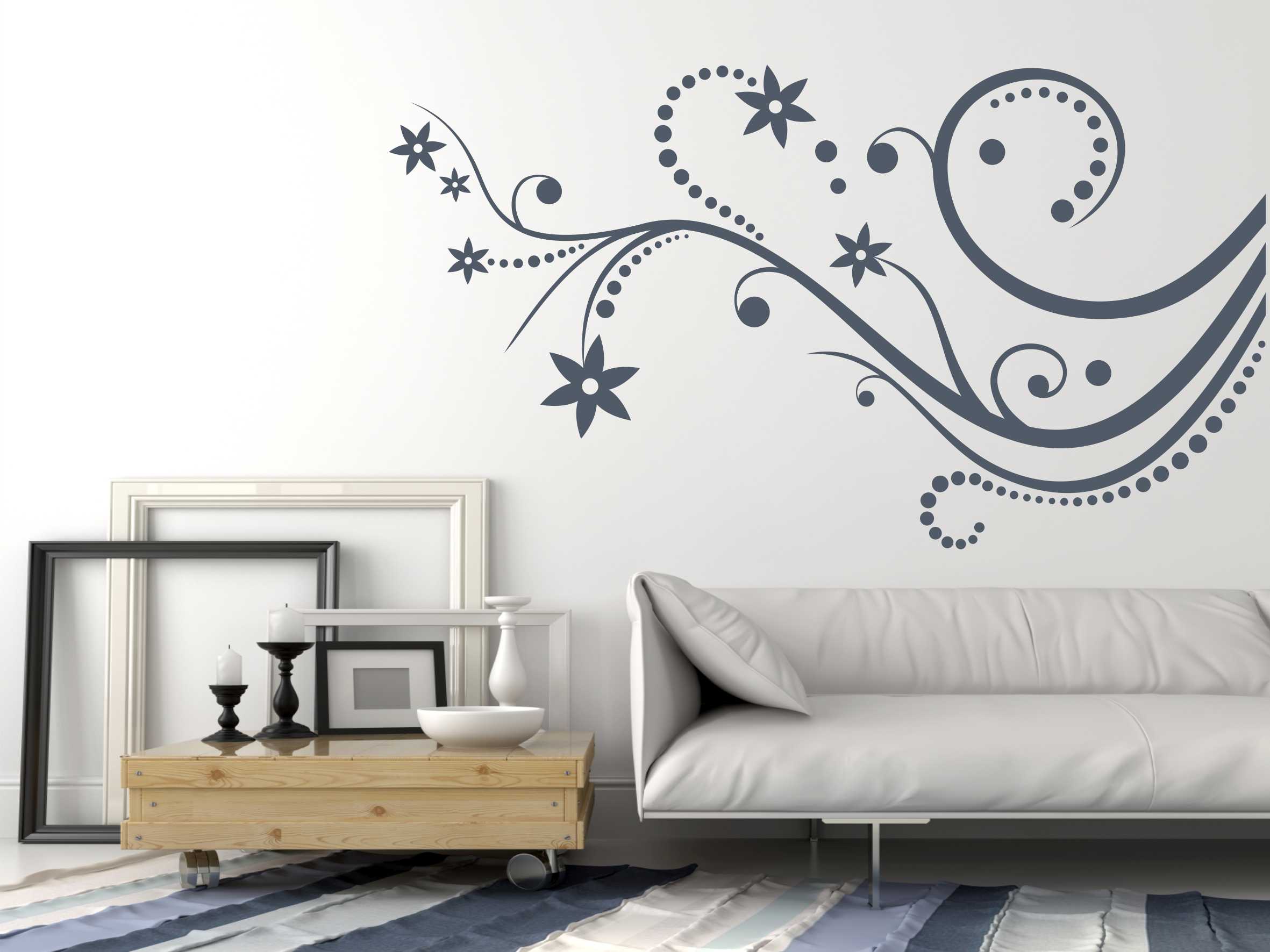 Wandtattoo Blumenranke