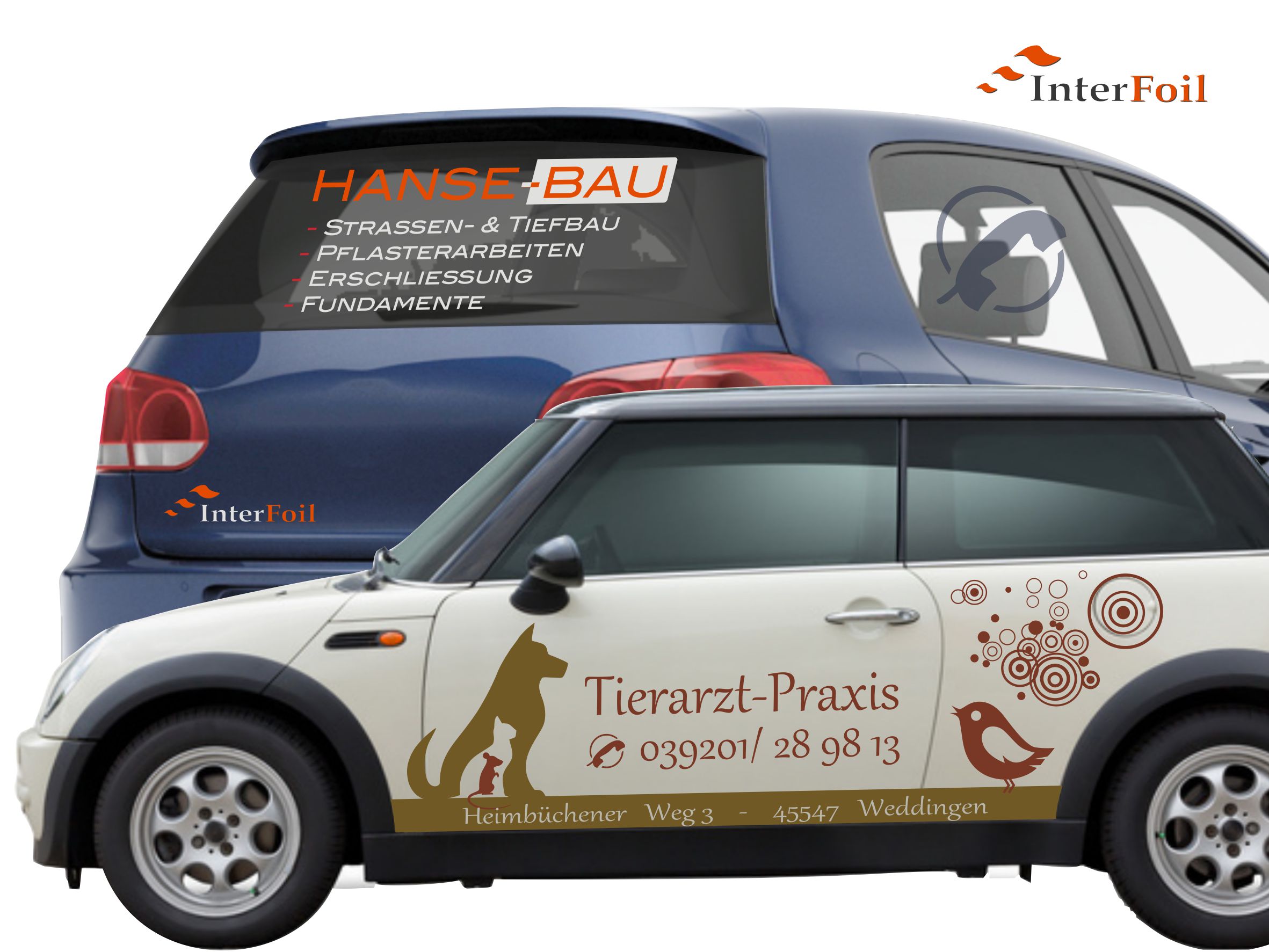 Folienaufkleber, Werbung fürs Auto