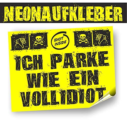 30 Aufkleber Falschparker 'PARKIDIOT'