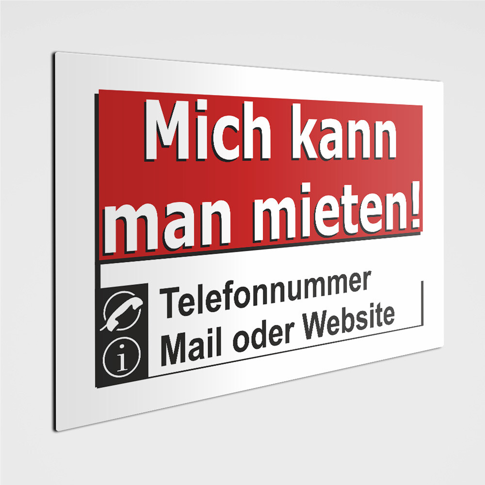 man kann mich mieten Schild oder Aufkleber