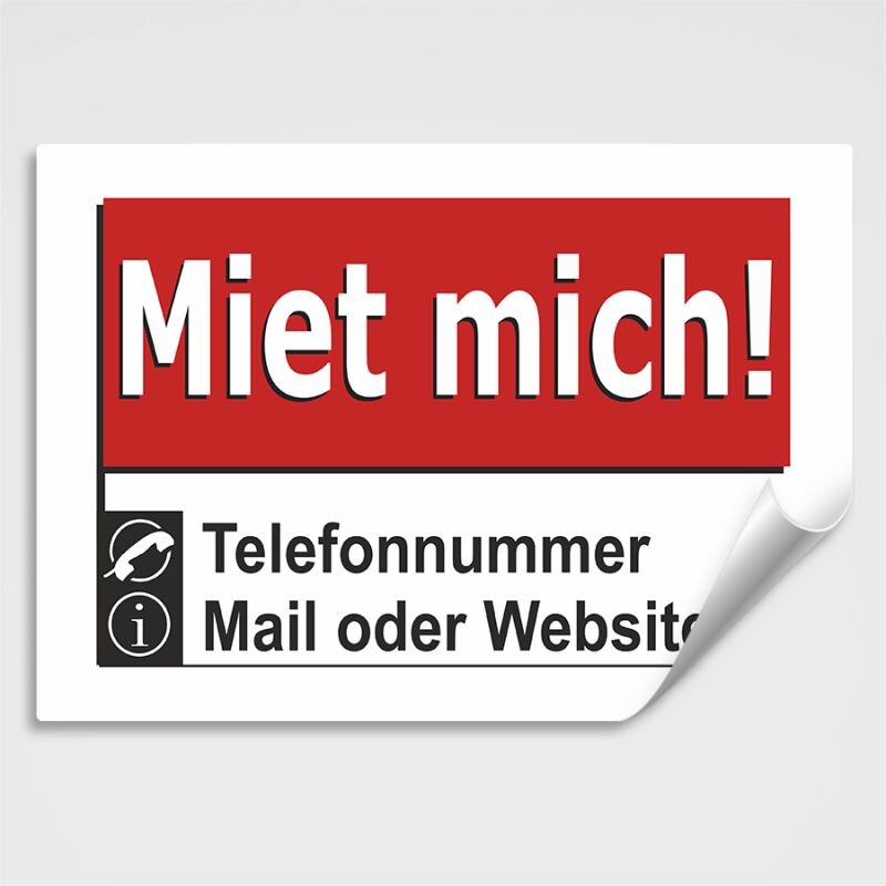 Miet mich! Schild - Aufkleber - Magnetfolie