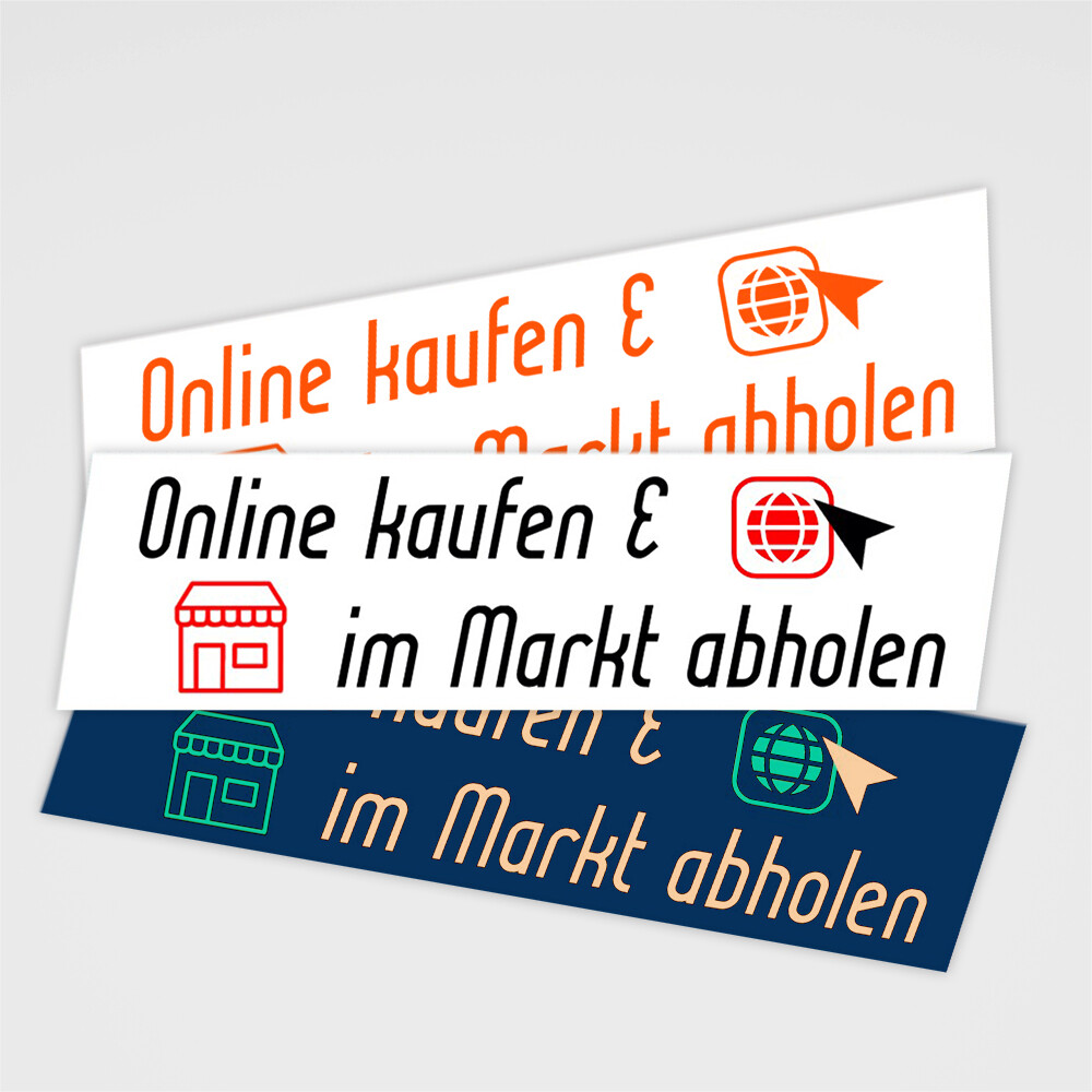 Aufkleber 'im Markt abholen' selbst gestalten