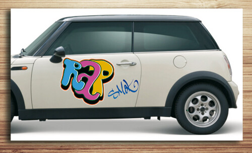Aufkleber fürs Auto, Autoaufkleber Graffiti Style 'Rap Smak'