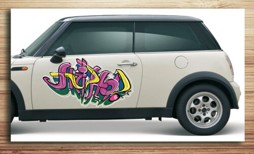 Aufkleber fürs Auto, Autoaufkleber Graffiti Style 'Hippy Style'