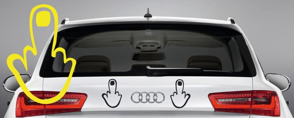 witziger Autoaufkleber 'Mittelfinger' Aufkleber Auto