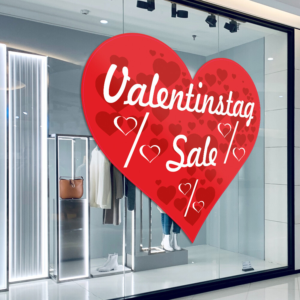 Valentinstag SALE Aufkleber in Herzform als Aufkleber oder Adhäsionsfolie