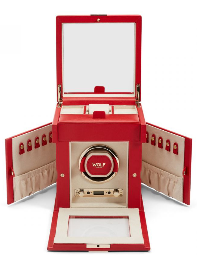 Uhrenbeweger „Palermo“ Single Watch mit Schmuckfach -Rot