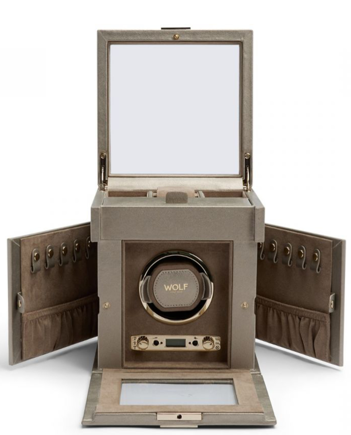 Uhrenbeweger „Palermo“ Single Watch mit Schmuckfach - Grau