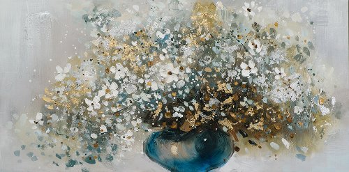 Handgemaltes Bild „Wild Flowers“ 70 x 140 cm