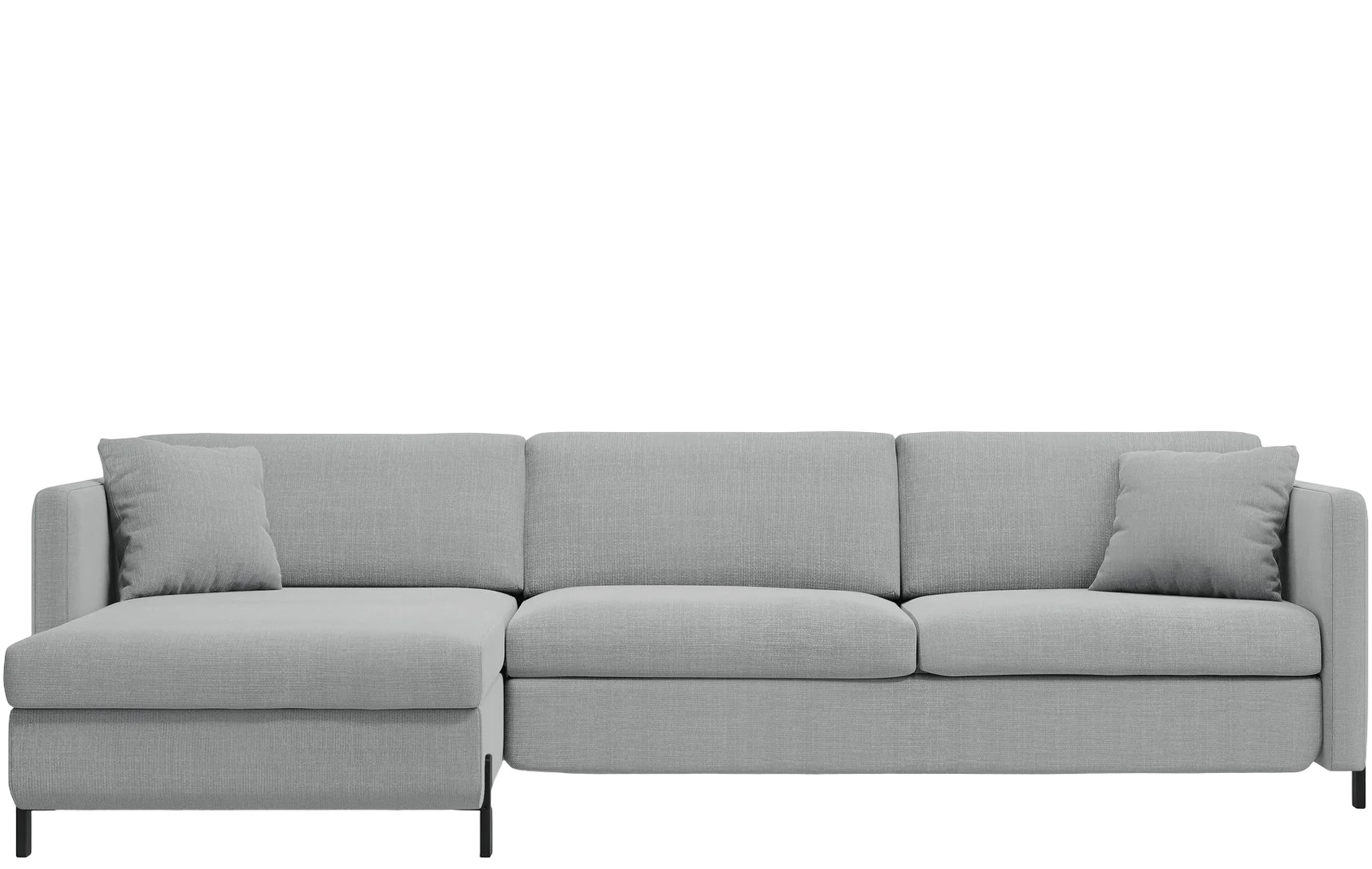 4-Sitzer Design Ecksofa „Gloria“ mit Bettfunktion (140 x 205 cm) - Strukturstoff Hellgrau