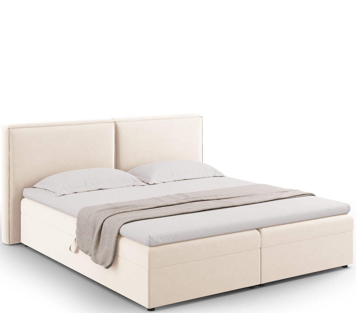 Design Boxspringbett „Jodie“ mit Ablagefach 140 x 200 cm - Samtbezug
