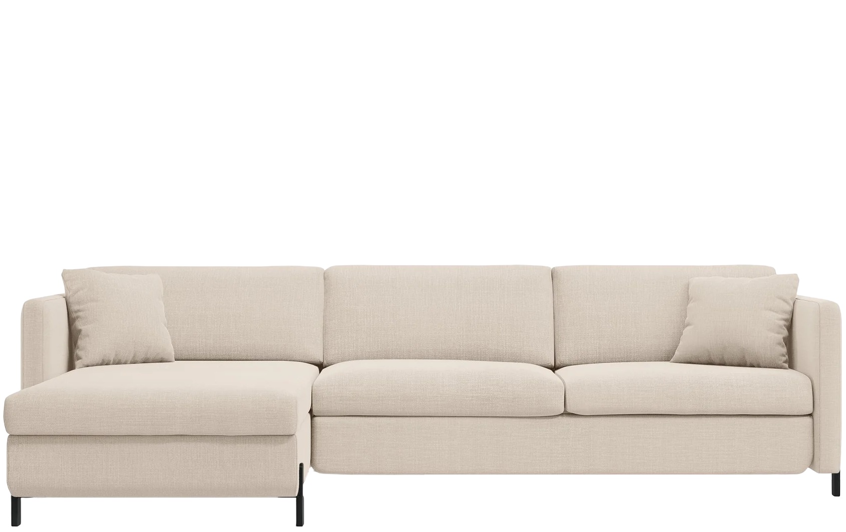 4-Sitzer Design Ecksofa „Gloria“ mit Bettfunktion (140 x 205 cm) - Strukturstoff Beige