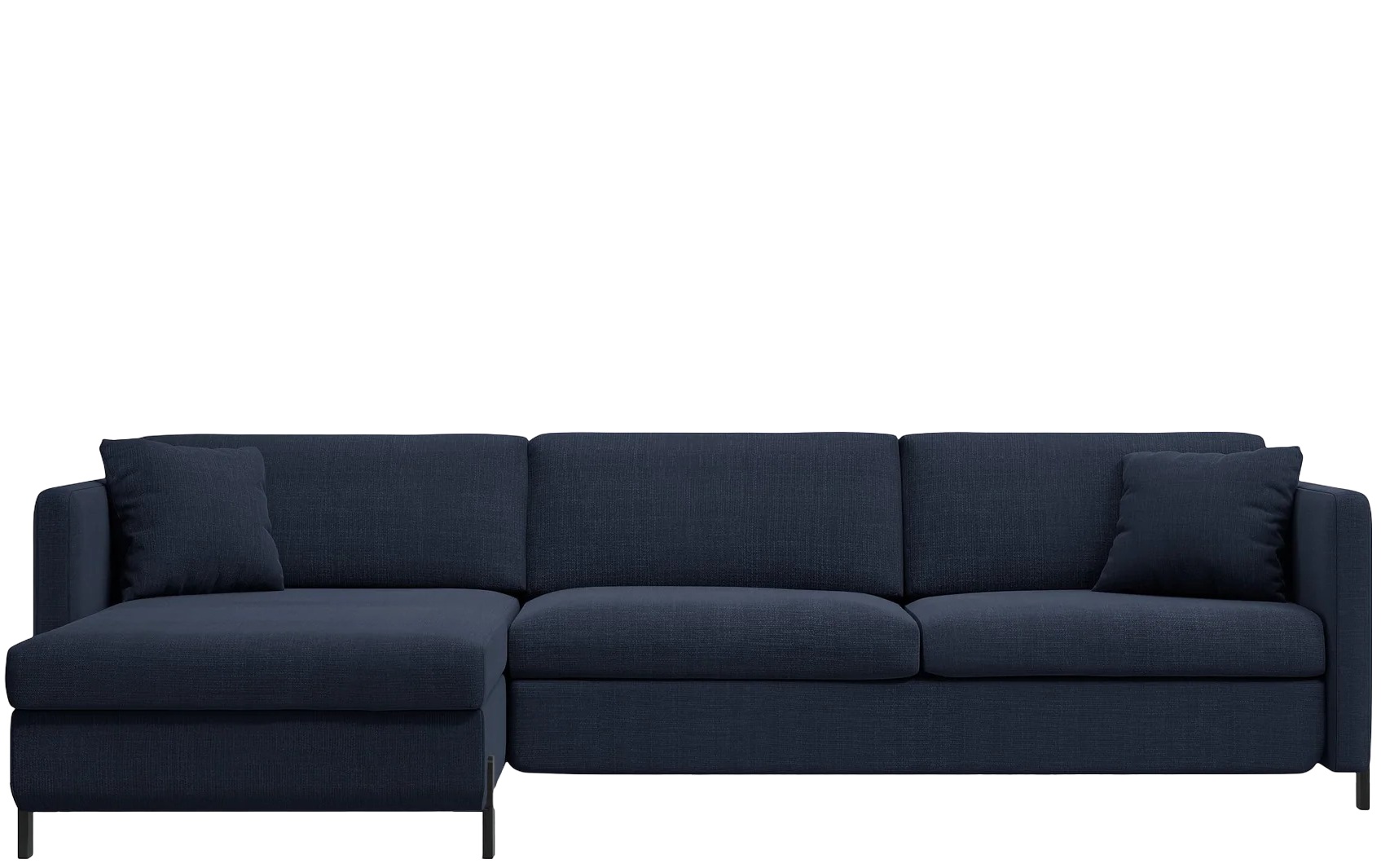 4-Sitzer Design Ecksofa „Gloria“ mit Bettfunktion (140 x 205 cm) - Strukturstoff Blau