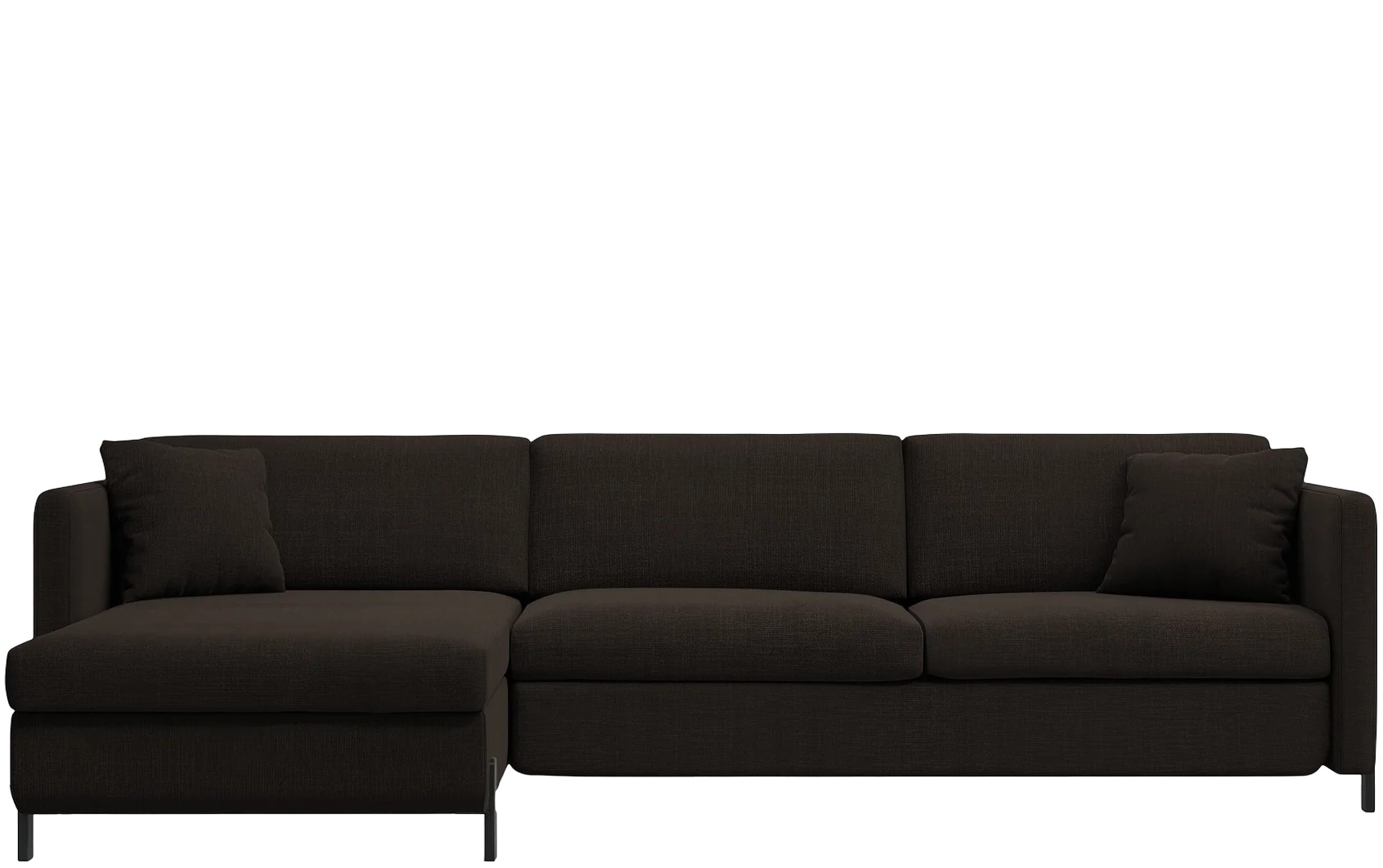 4-Sitzer Design Ecksofa „Gloria“ mit Bettfunktion (140 x 205 cm) - Strukturstoff Dunkelgrau