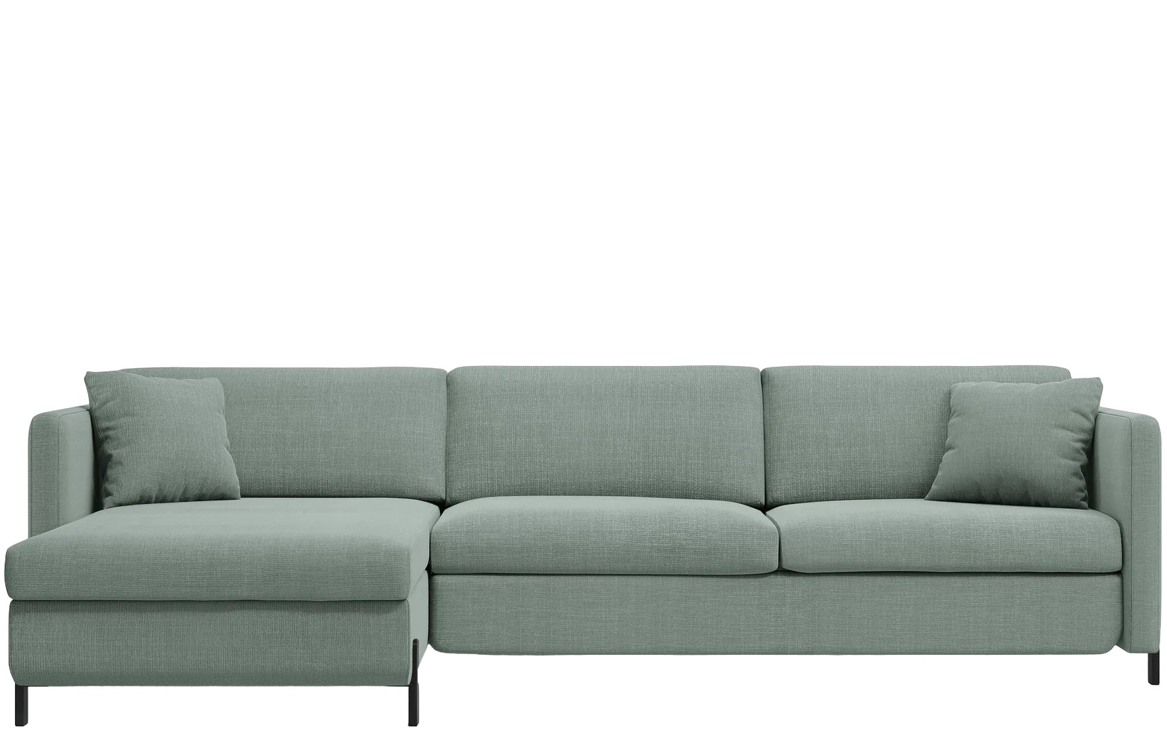 4-Sitzer Design Ecksofa „Gloria“ mit Bettfunktion (140 x 205 cm) - Strukturstoff Mint