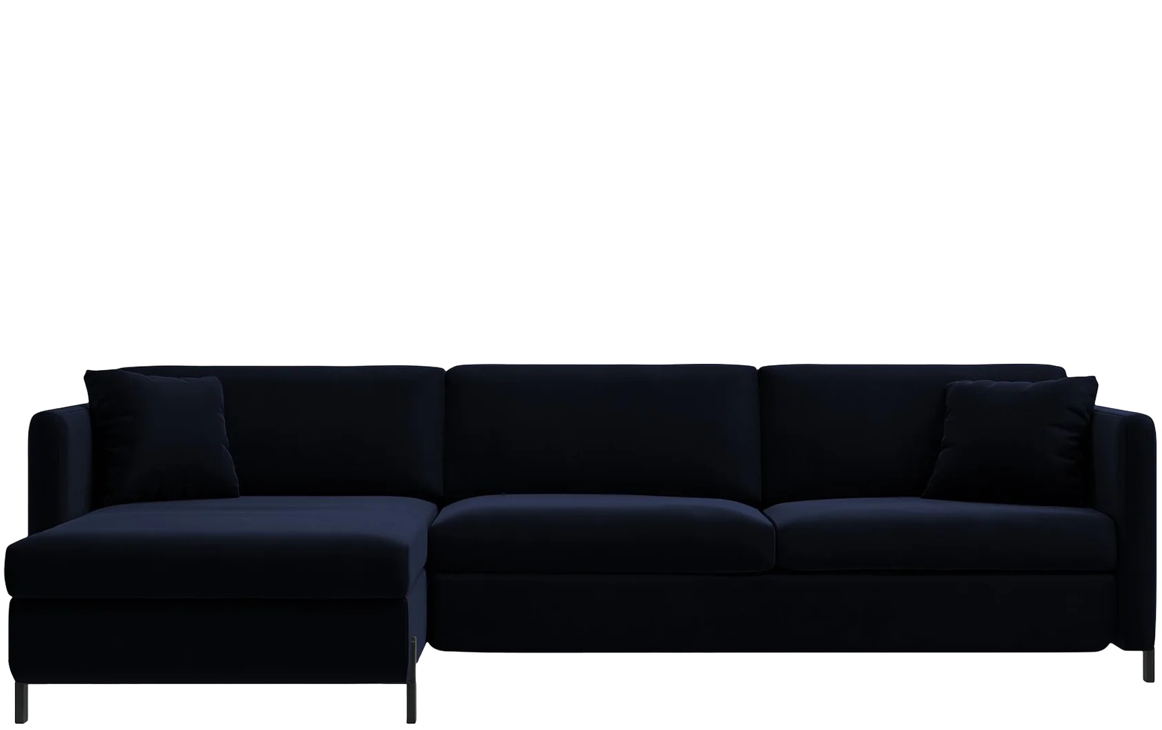 4-Sitzer Design Ecksofa „Gloria“ mit Bettfunktion (140 x 205 cm) - Samtbezug Königsblau