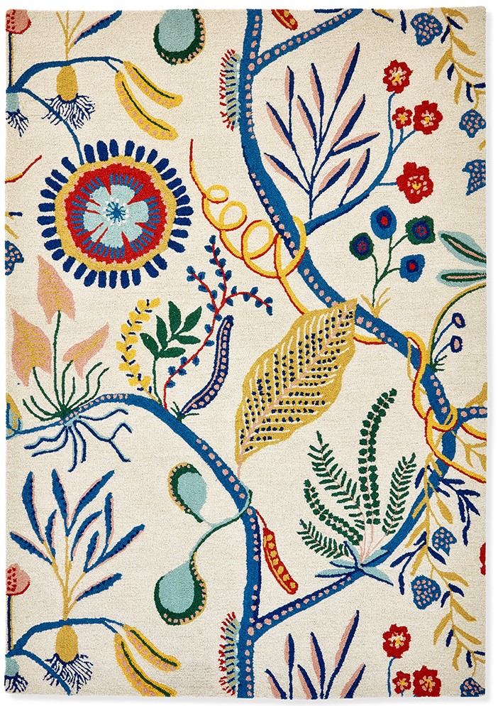 Designer Teppich „Jackfruit and the Beanstalk“ - handgetuftet, aus 100% reiner Schurwolle