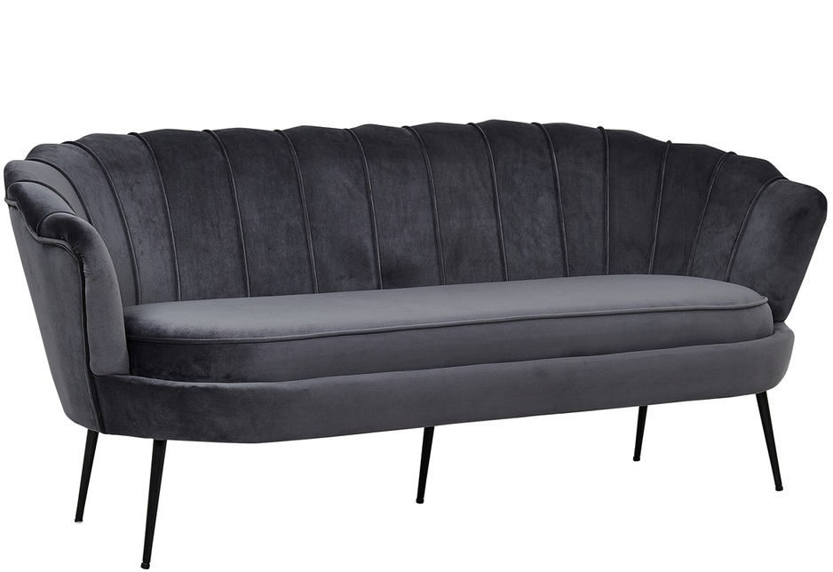 2.5-Sitzer Sofabank Calais Grey aus Samt 181 cm