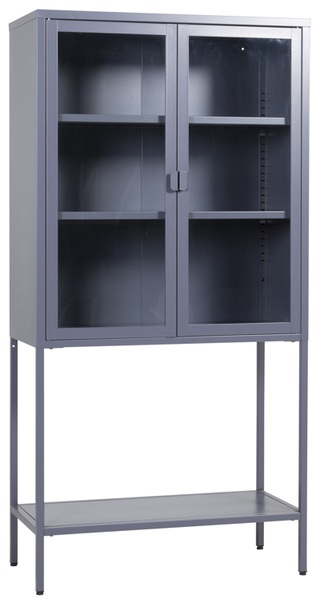 Vitrinenschrank Misha 2-türig, Grey 150 x 75 cm