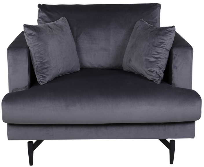 Samtsessel Sofia Grey 91 x 106 cm