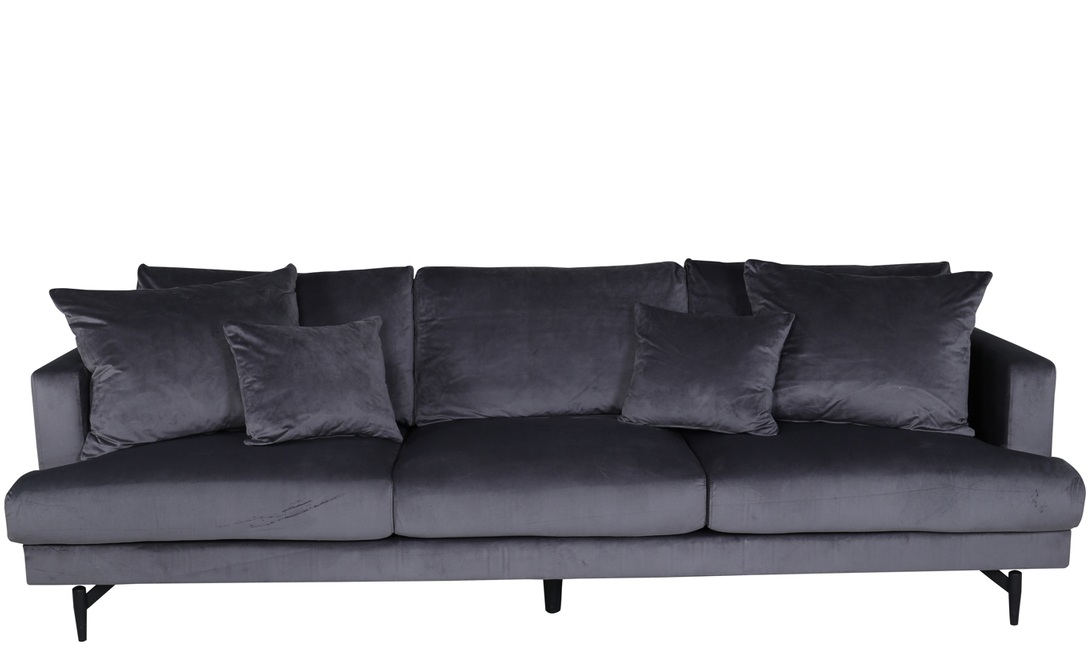 3-Sitzer Samtsofa Sofia Grey 255 cm