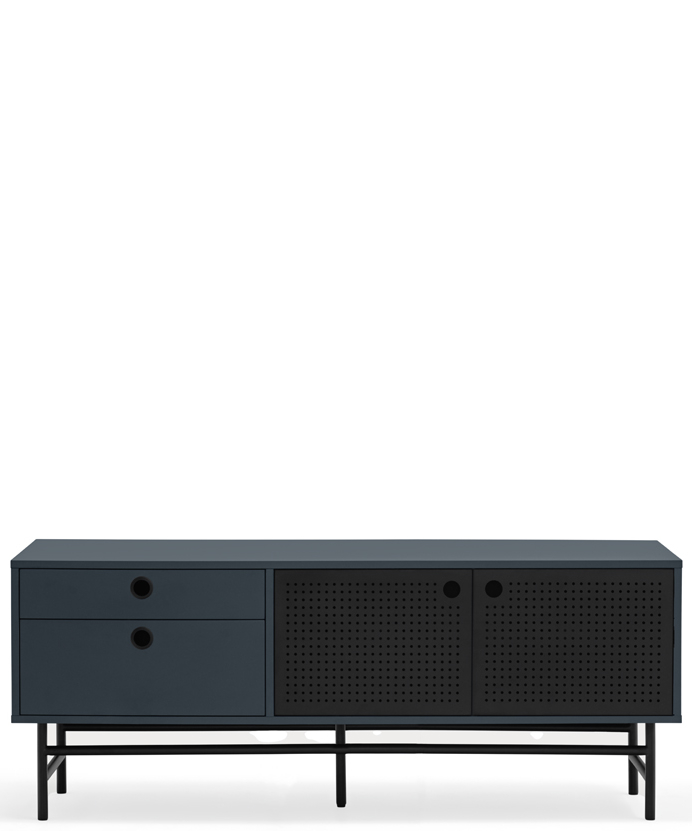 Design Lowboard „Punto“ Black/Dark Blue 140 x 52 cm