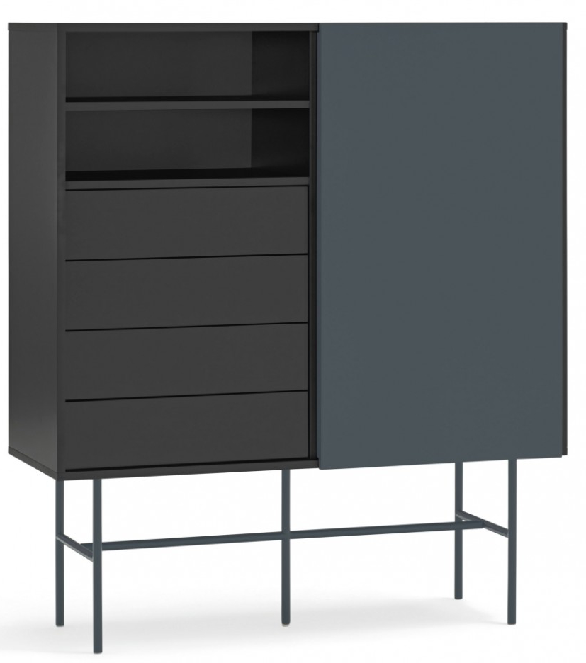 Design Highboard „nube“ Schwarz/Anthrazit - 140 x 120 cm