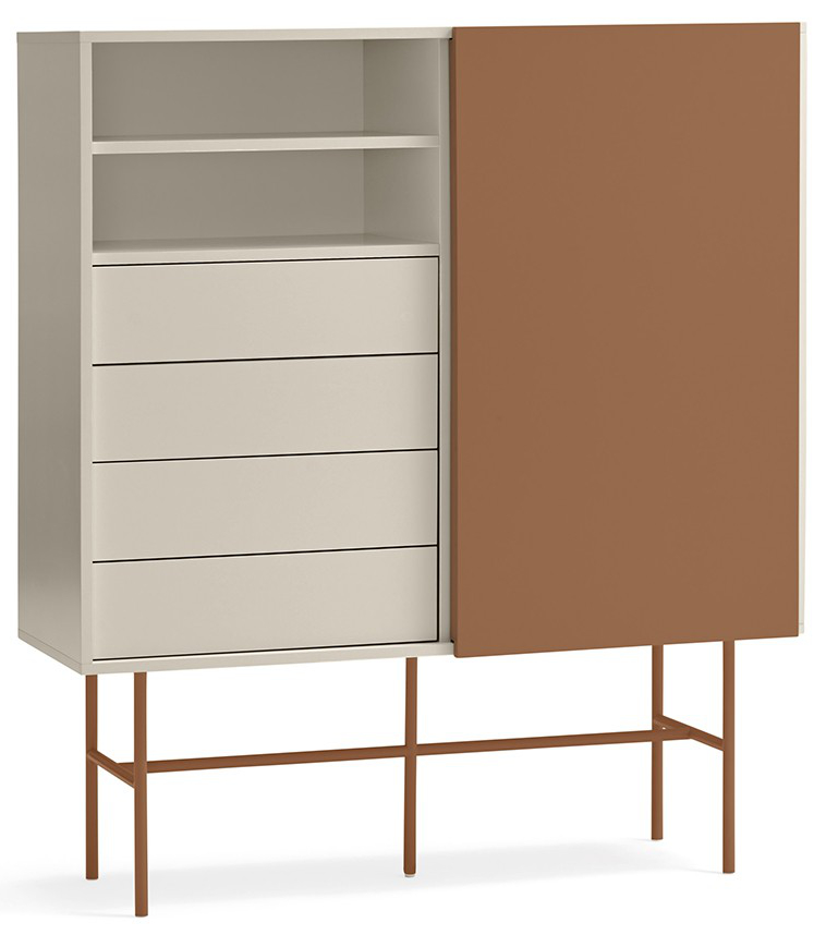 Design Highboard „nube“ Cream/Arkilla - 140 x 120 cm