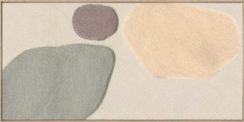 Handgemaltes, gerahmtes Bild „Fluffy Islands Jade“ 70 x 140 cm