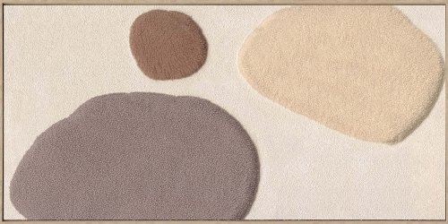 Handgemaltes, gerahmtes Bild „Fluffy Islands“ 70 x 140 cm