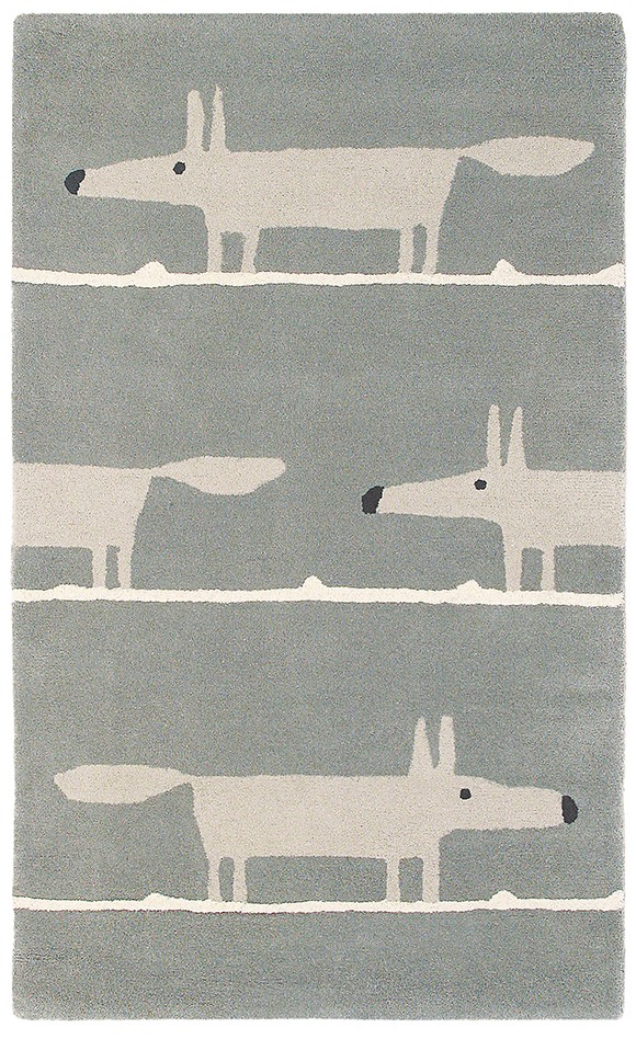 Designer Teppich „Mr. Fox“ Silver - handgetuftet, aus 100% reiner Schurwolle