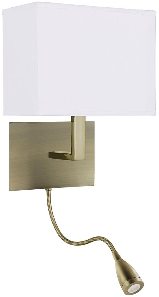 Wand- und Leselampe „Hotel“, Antikgold