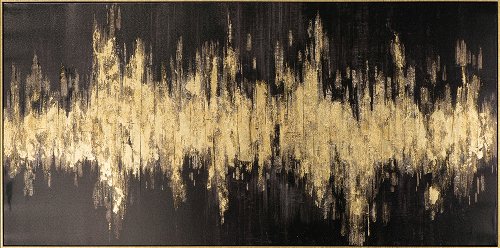 Handgemaltes, gerahmtes Bild „Golstrahlen“ 70 x 140 cm