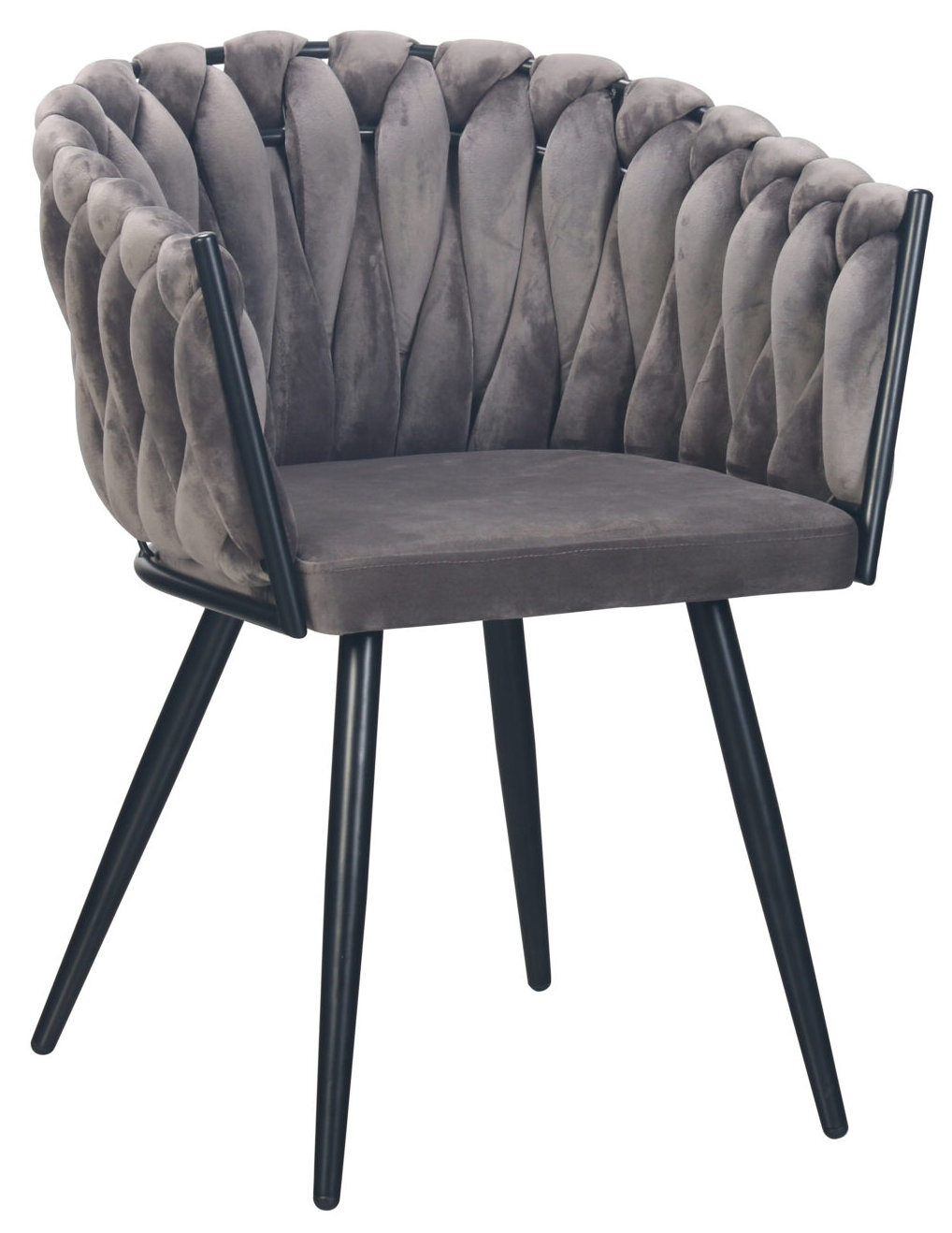 Armlehnstuhl „Wave“ mit Samtbezug - Grey