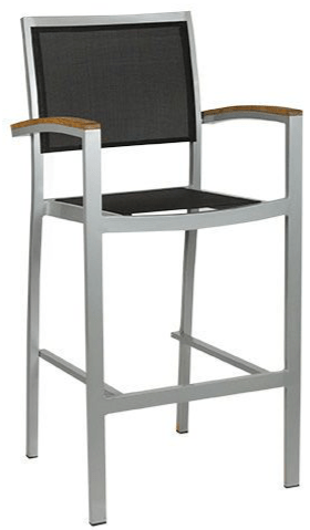 Hochwertiger Garten Barstuhl „Cenon“ - Silber/Teak