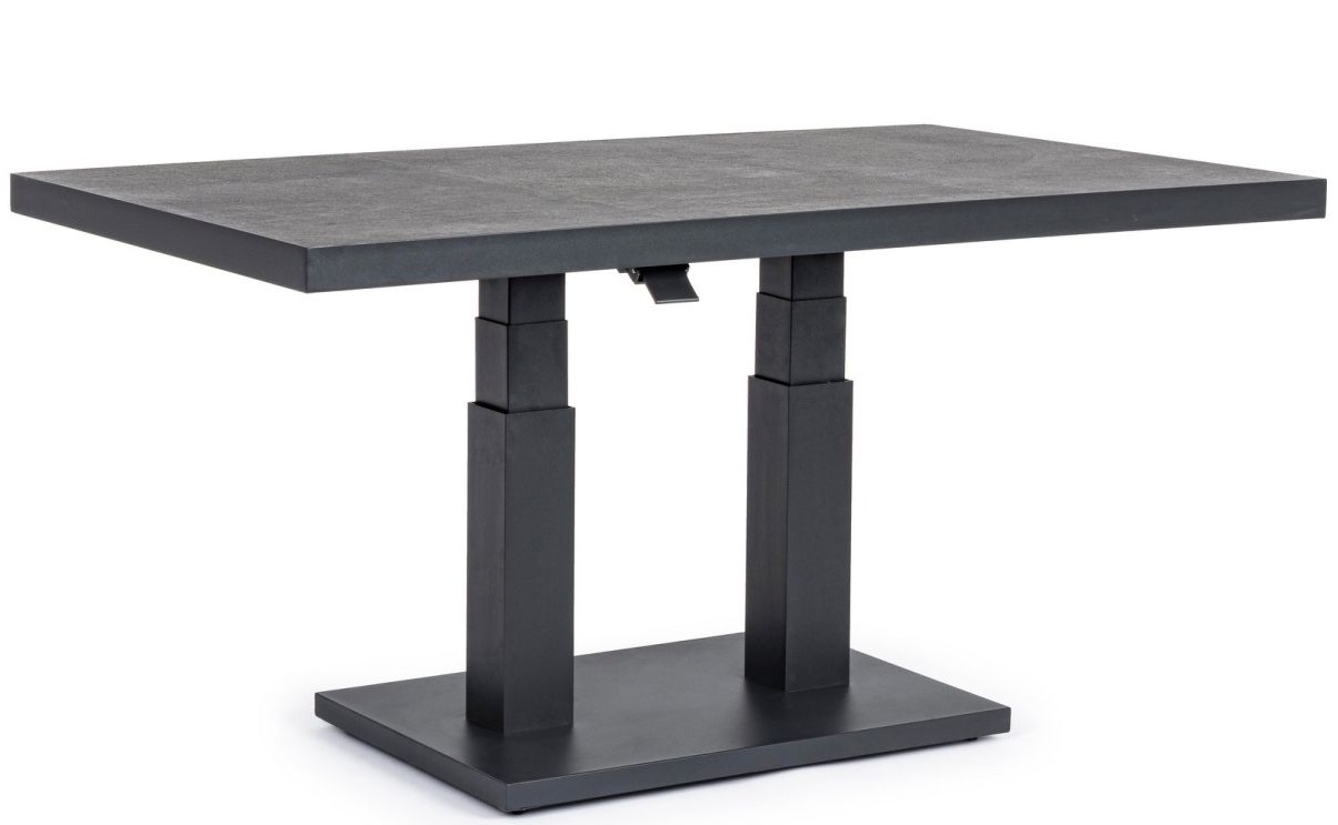 Höhenverstellbarer Premium Keramik Outdoor Tisch „Truman“ 140 x 85 cm, Anthrazit
