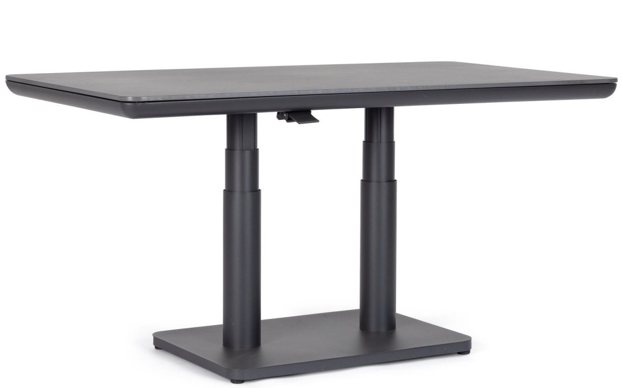 Höhenverstellbarer Premium Keramik Outdoor Tisch „Miguel“ 140 x 80 cm, Anthrazit