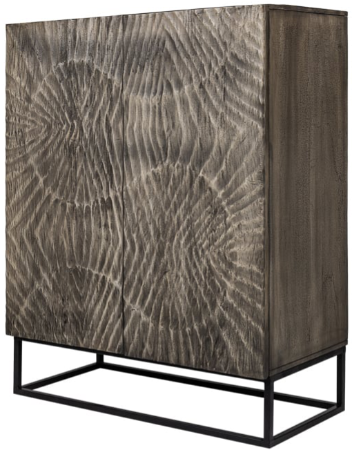 Massivholz Highboard „Skorpion“ Schwarz/Akazie Grau - 100 x 120 cm
