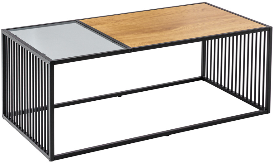 Couchtisch „Architecture“ Wildeiche Rauchglas, 100 x 50 m