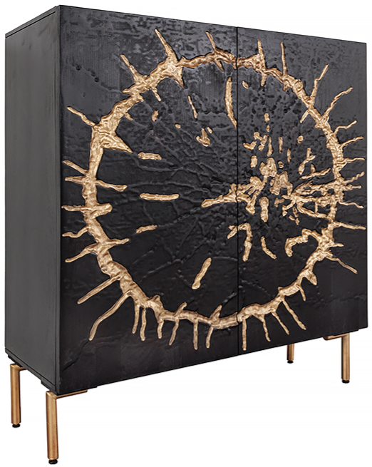 Design Highboard „Circle“ aus Massivholz - 100 x 120 cm