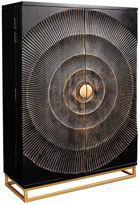 Massivholz Barschrank „Golden Sunset“ - 140 x 95 cm