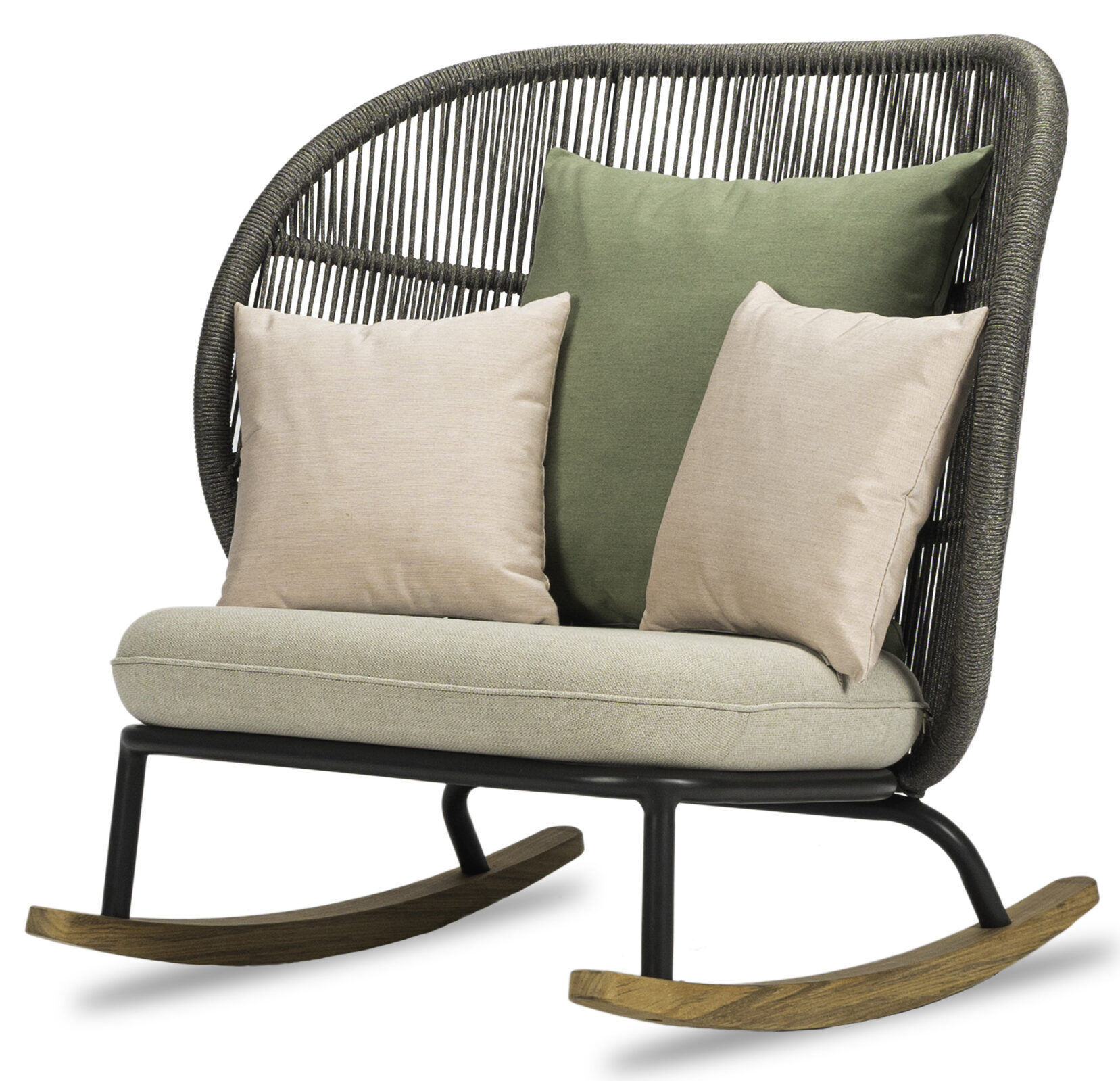 In-/Outdoor Schaukelstuhl „Kodo“ - Grey/Almond