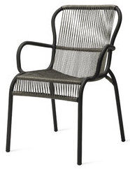 In-/ Outdoor Armlehnstuhl „Loop“ - Schwarz/ Fossil Grey