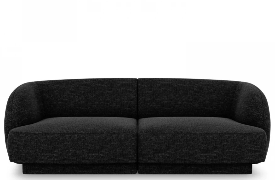 2-Sitzer Designsofa „Miley“ - Chenille Schwarz