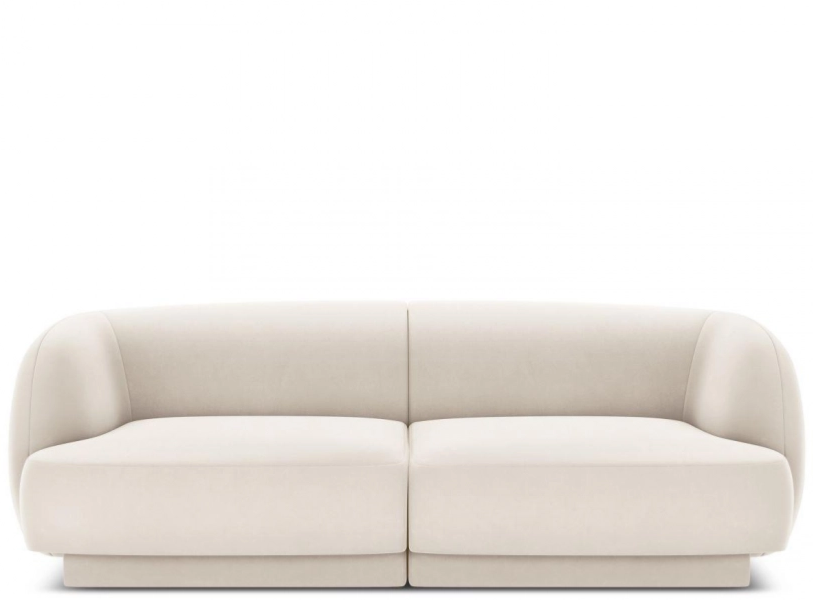 2-Sitzer Designsofa „Miley“ - Samtbezug Soft Beige
