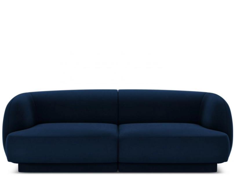 2-Sitzer Designsofa „Miley“ - Samtbezug Königsblau