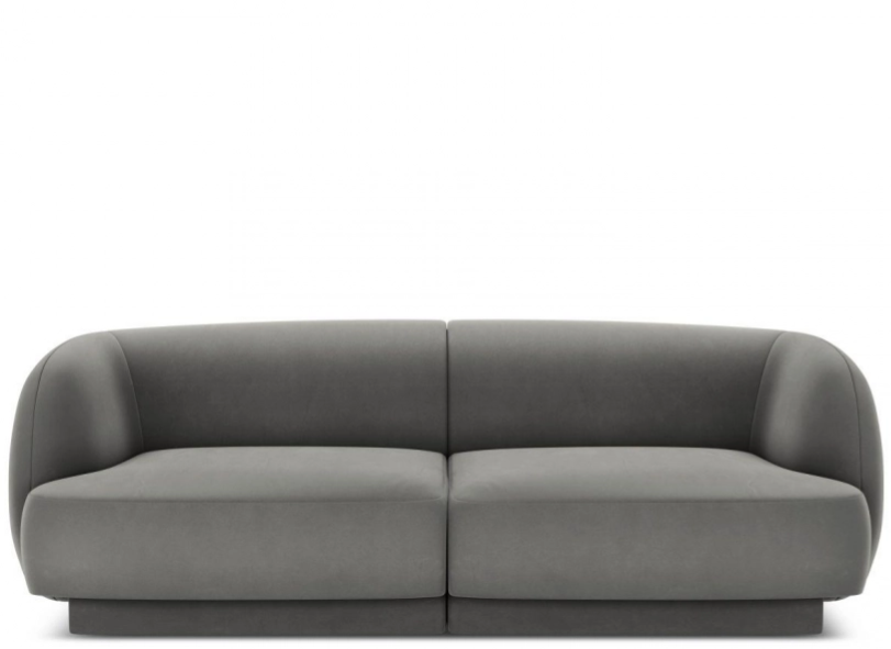 2-Sitzer Designsofa „Miley“ - Samtbezug Grau